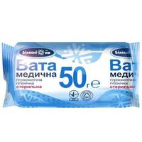 Вата медична гігієнічна "Білосніжка", стер., ролик, 50г